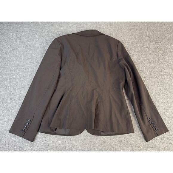 Ann Taylor Blazer Jacket Stretch Career Chocolate Brown Size 12 Flawed - Picture 2 of 7